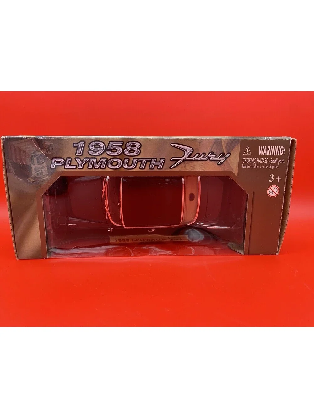 1958 Plymouth Fury Black 1/18 Scale Diecast Model Car - New - 2002 Motor Max NOS